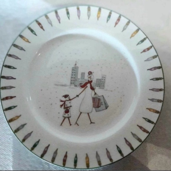 Set of 3 Porcelain Over and Back Snowman Christmas Plates - Picture 2 of 6